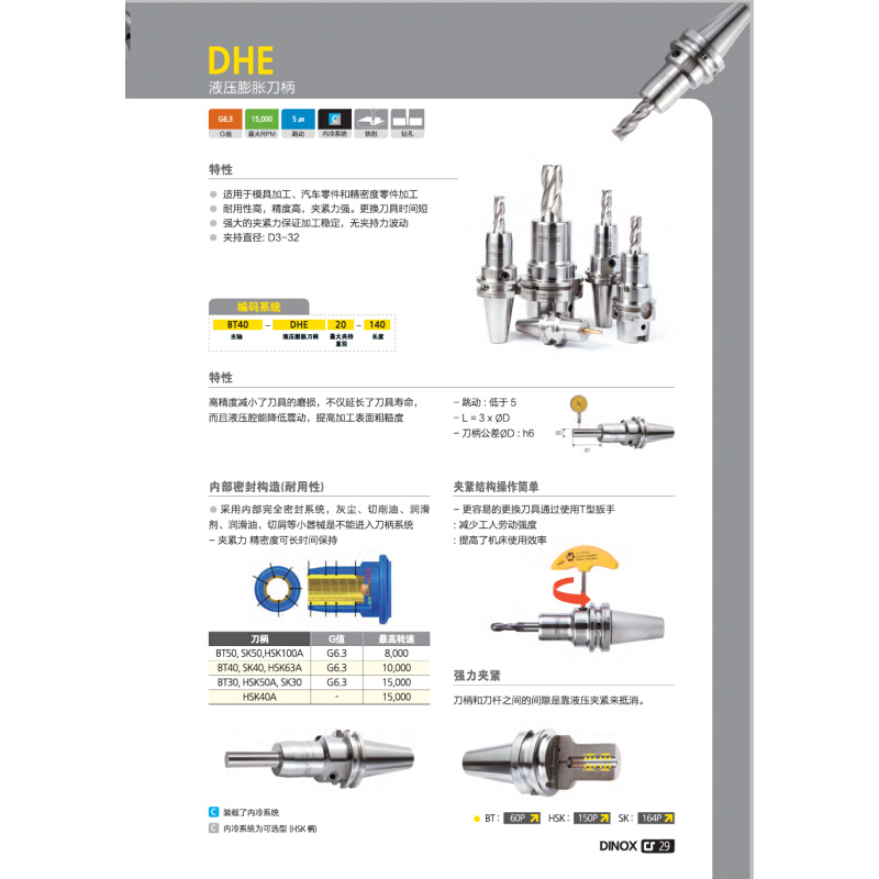 正宗液压膨胀刀柄HSK63A-DHE10-150L HSK63A-DHE12-150L - 图0