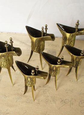 项羽酒杯秦汉帝王侯爵杯子仿古关中王男士青古铜摆件金属工艺品