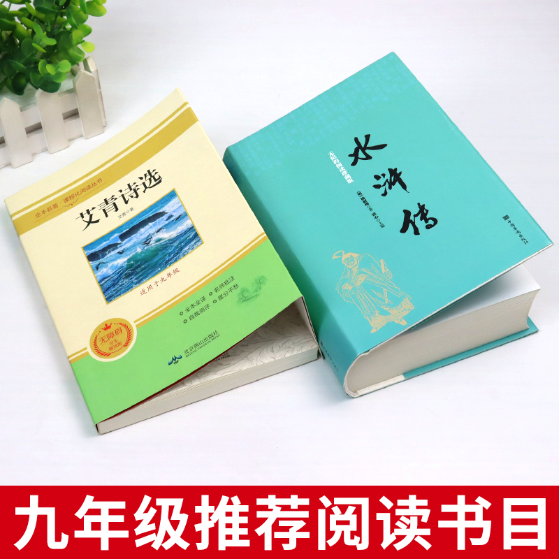 2册 艾青诗选和水浒传原著120回九年级上册读正版名著初三阅读书籍课外书完整版适合初中生诗集诗歌无删减学生青少年版9上语文P - 图1