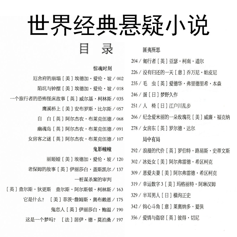 全套4册世界经典悬疑推理侦探小说正版福尔摩斯探案全集恐怖惊悚犯罪心理书籍破案探案集鸡皮疙瘩系列丛书希区柯克故事集书-图1