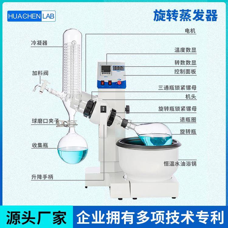 数字显示蒸馏实验器材小型RE2000A/B/E1L/2L旋转蒸发器 - 图2