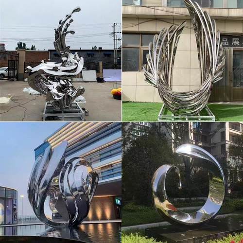 不锈钢飘带雕塑户外创意景观落地摆件金属白钢小品提升吸睛品质 - 图0