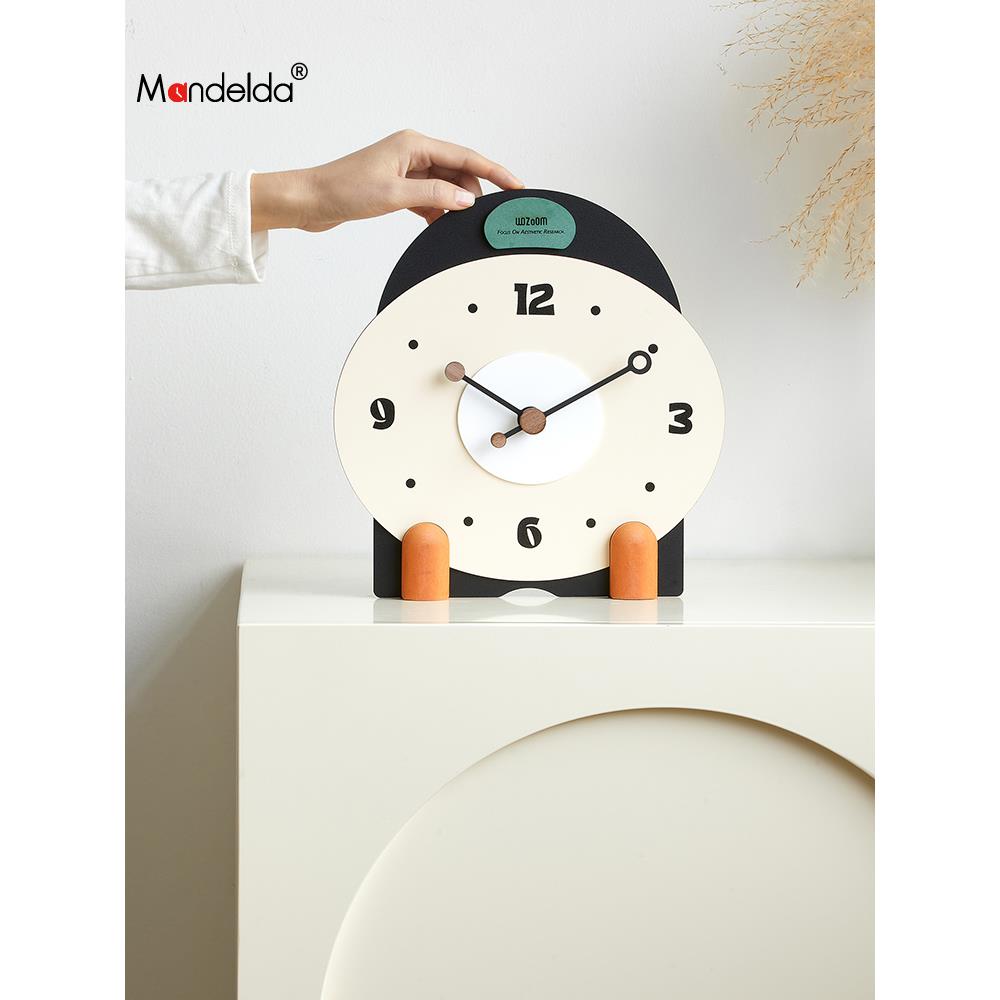 Mandelda家居客厅座钟办公桌面摆件玄关电视柜酒柜台钟轻奢装饰品 - 图2