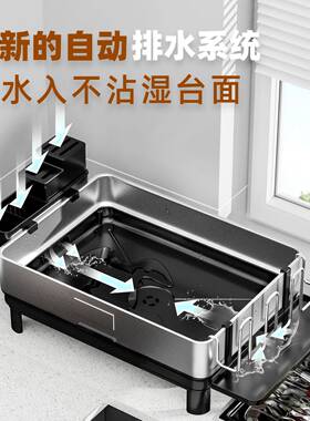 热卖不锈钢碗碟沥水架厨房沥水篮大容量台面放碗筷碗盘收纳架