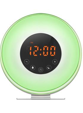 新款触摸唤醒灯闹钟多功能七彩氛围起床灯自然唤醒伴睡灯