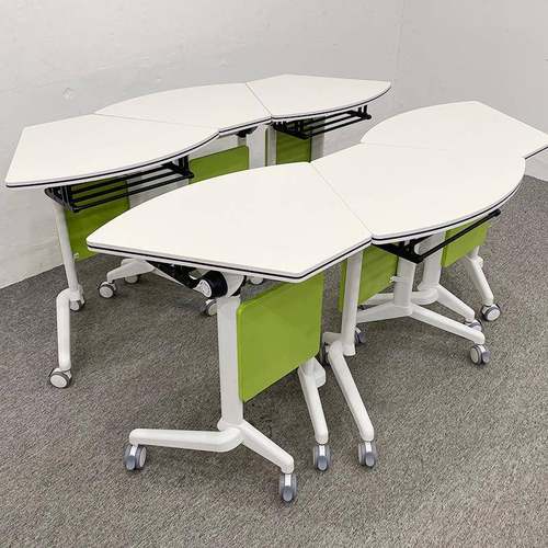 培训桌椅组合可拼接移动长条桌多功能办公折叠会议桌 - 图0