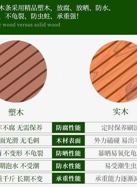 公园椅子户外长椅室外防腐木不锈钢庭院广场休息长凳园林休闲座椅