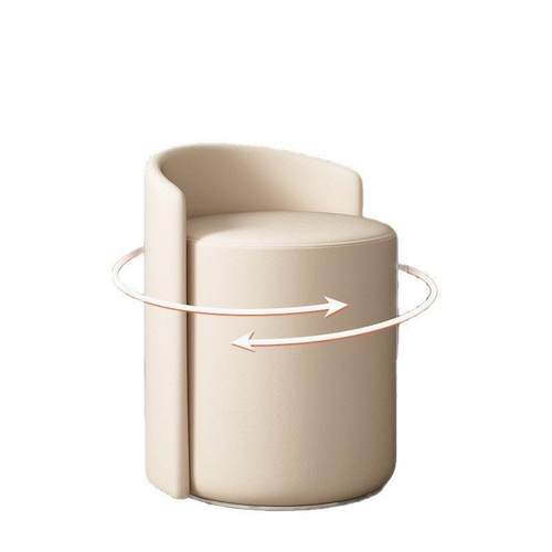 化妆凳家用女生卧室轻奢简约感奶油风仙女梳妆台凳子美甲圆凳 - 图3