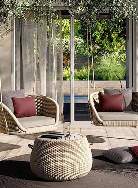 北欧户外休闲吊篮秋千网红室外阳台吊椅鸟巢花园别墅创意懒人躺椅