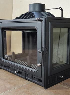 炉木柴火炉燃三面观火取暖民宿铸铁壁炉家用真火内嵌式杰森嵌入式