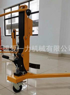 搬运油桶车手动脚踏式液压升高350KG宽支腿油桶车移动手推车