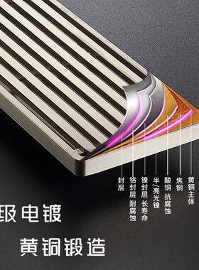 卫生间全铜加长地漏防臭大流量淋浴房下水道防反水防虫纯铜地漏