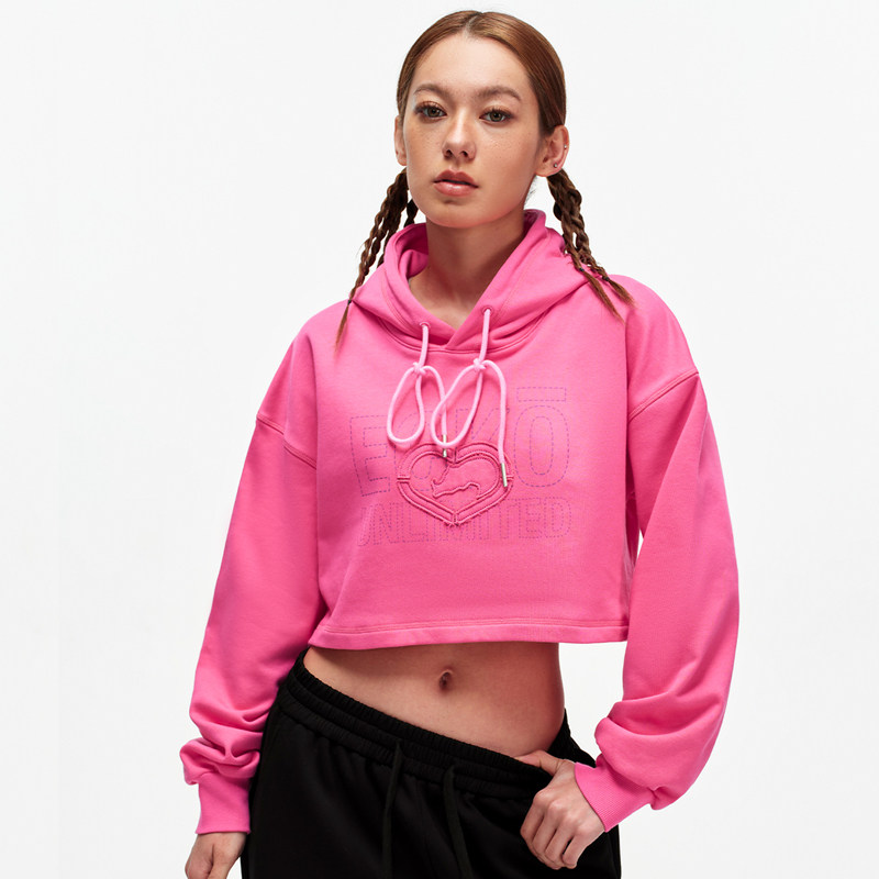 ecko红犀牛  爱心刺绣美式连帽短款运动女士卫衣2026春季新款外套,淘宝优惠券,粉丝福利购,淘宝优惠卷