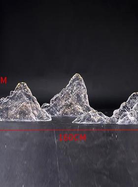 现代高档酒店客厅玄关透明树脂假山摆件工艺术软装置饰品造景雕塑