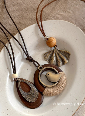 新中式禅意长款圆形项链女民族风