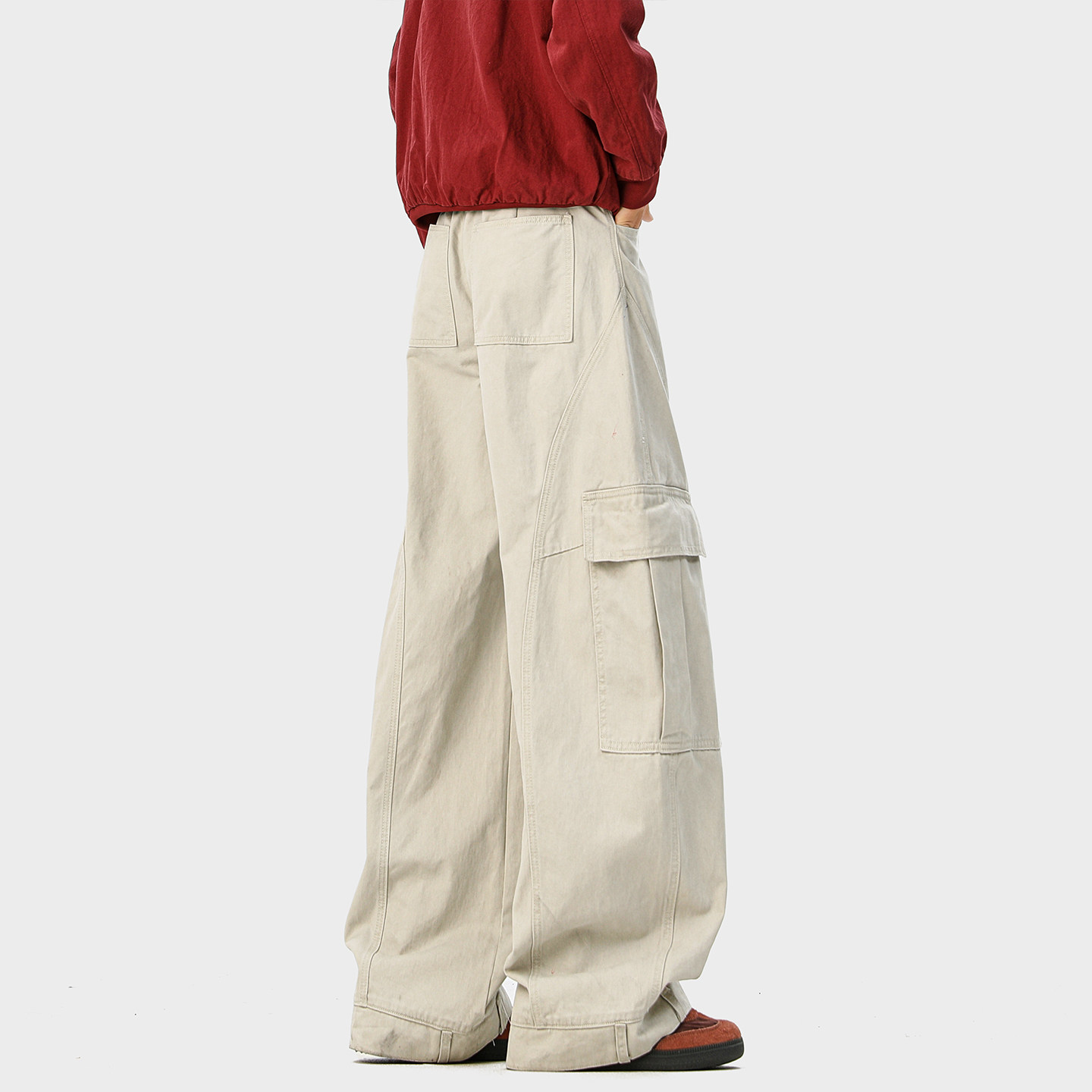 SHAPOES秋冬季男生美式纯棉工装裤男士直筒宽松休闲裤多口袋长裤,淘宝优惠券,粉丝福利购,淘宝优惠卷