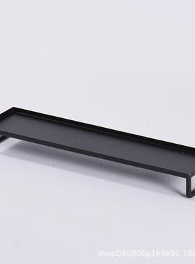 现代新中式铁艺茶具收纳装饰架托盘玄关博古架客厅茶几金属工艺品