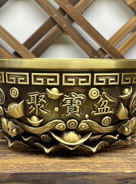 聚宝盆纯铜客厅摆件风水实心全铜聚宝盆存钱罐店铺开业礼品工艺