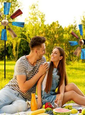 简约纯手工铁艺风车装饰品插件公园天台园林户外摆件铁制铁艺手工