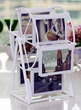 5寸12张容量摩天轮大风车相框婚纱影楼双面PVC加厚相框浮雕摆件