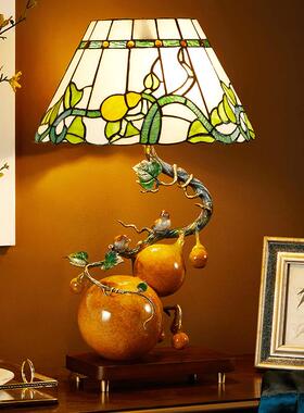 T216中式国风福禄有余金雀报喜台灯禅意仿古客厅卧室床头柜家用灯