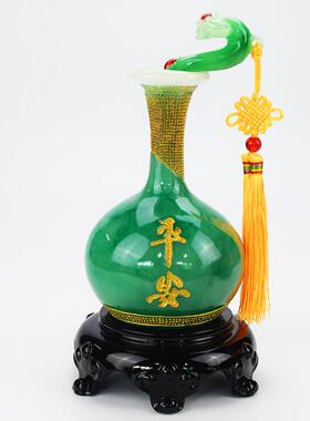 厂家树脂工艺礼品创意平安如意花瓶摆件家居送礼如意摆件