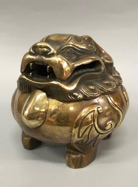 厂家黄铜香炉摆件精工仿古动物熏香炉貔貅香炉瑞兽狻猊香炉
