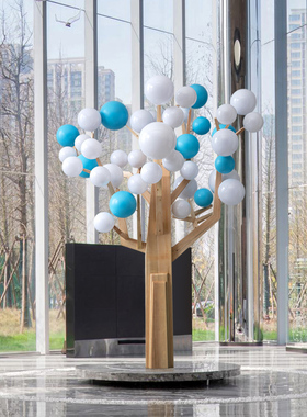 境泉大型装饰树落地摆件售楼部大厅酒店大堂商场装置艺术美陈造景