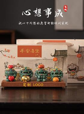 创意招财貔貅桌面摆件国潮心想事成礼品家居客厅办公室桌面装饰品