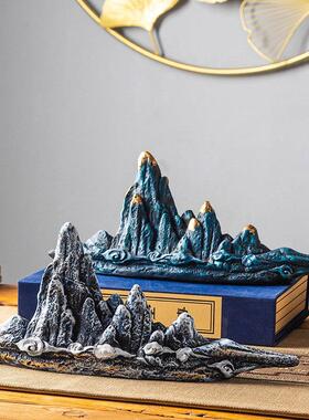 假山微景观造景新中式办公室装饰品茶几室内家居客厅玄关装修摆件