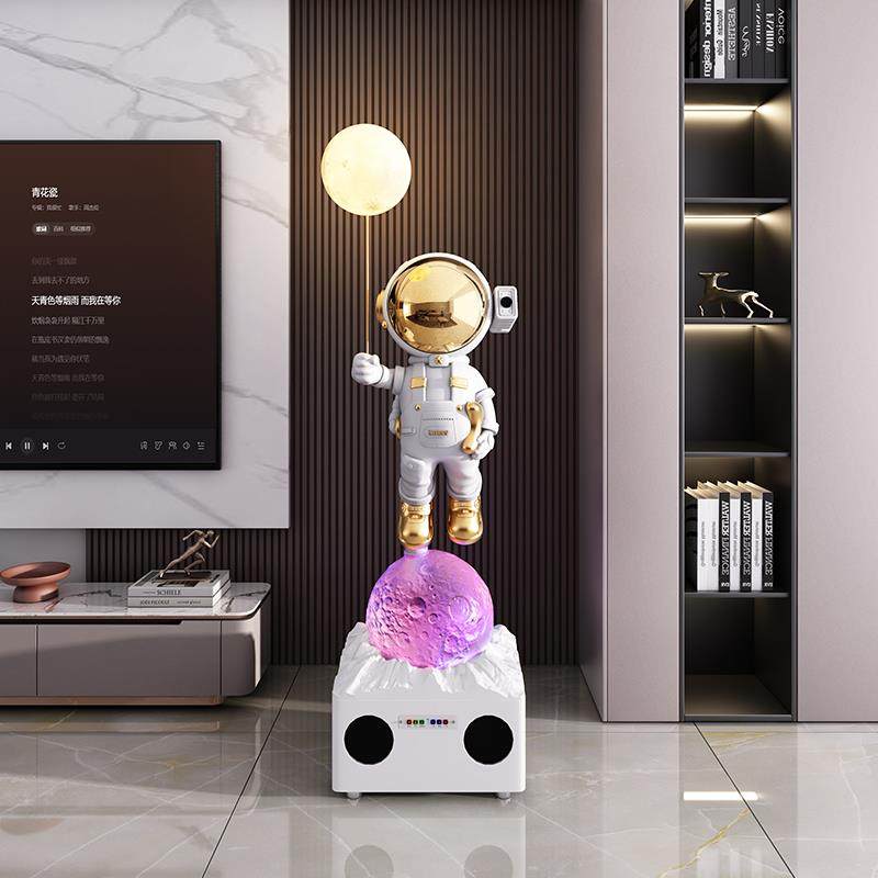 太空人宇航员客厅蓝牙音响电视柜旁落地大摆件星空灯乔迁新居礼品 - 图0