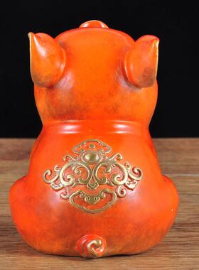 彩铜猪摆件生肖猪金猪工艺品家居客厅电视柜装饰品乔迁商务礼品