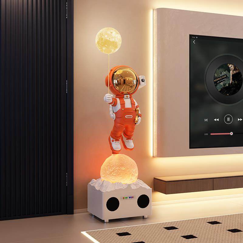 太空人宇航员客厅蓝牙音响电视柜旁落地大摆件星空灯乔迁新居礼品 - 图3