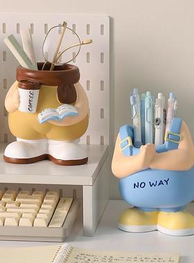 可爱笔筒摆件办公室桌面装饰大容量学生收纳盒轻奢高级感生日礼物