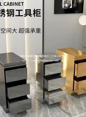 理发店工具柜美发店不锈钢工具车剪发推车发廊专用工作柜储物柜台