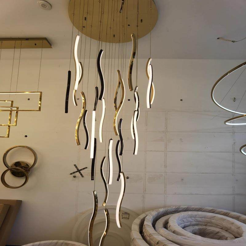 轻奢新款现代楼梯间长吊灯挑空客厅别墅复式楼挑高跃层loft吊灯,淘宝优惠券,粉丝福利购,淘宝优惠卷