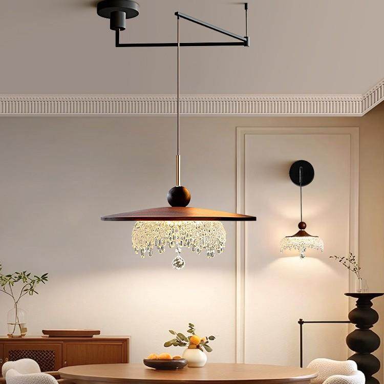 餐厅位吊灯法式中碟古风氛围飞感吧台灯设计感可移摇臂餐桌饭厅灯,淘宝优惠券,粉丝福利购,淘宝优惠卷