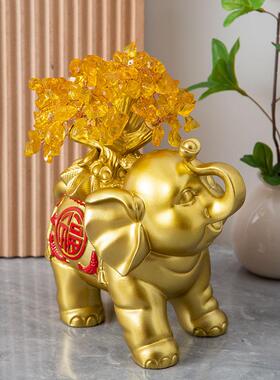 新中式招财进宝福品字象树脂工艺摆VKL摆件客厅玄关大电视柜装饰