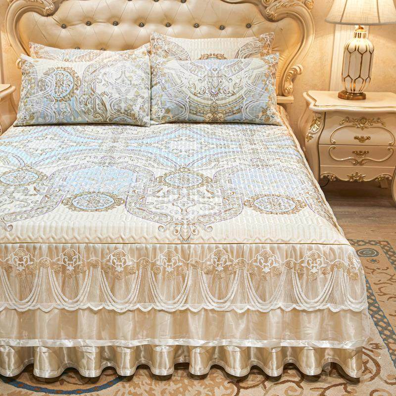 欧式蕾丝床裙凉冰丝席款三件机291079套1.8米加厚可折叠洗席空调,淘宝优惠券,粉丝福利购,淘宝优惠卷
