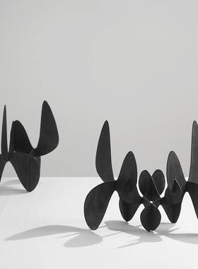 现代轻奢售创意错落插片摆件何摆KVW件样板间书房几饰品楼酒处店