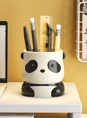 成都熊猫文创笔筒办公室桌面摆件可爱学生收纳盒儿童男孩女孩礼物
