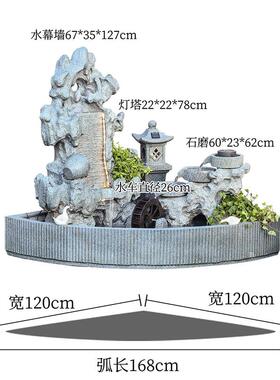 外鱼池造大景公司堂柯咖童喷摆泉件庭院布置花园装饰山阳台别墅假