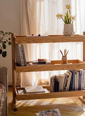 A9L实木餐厅客厅茶水架厨房整理卫生间收纳架落地储物阳台置物架