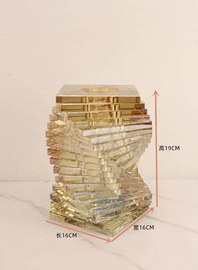 欧式创意简约茶色水晶花器卧室玄关客厅餐厅书房办公室家居工艺品