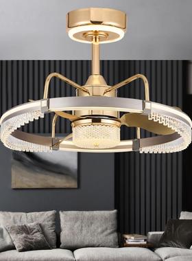 轻奢大风力餐厅风扇灯吊扇灯北欧新款简约一体静音卧室吊顶电扇灯