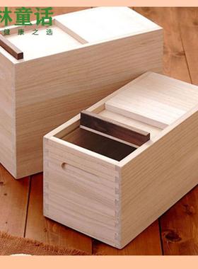 ۵实木装米桶家用防潮防虫密封储米箱厨房面粉箱米缸20斤大米