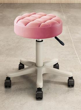 院专用凳子理发店美甲椅子旋转升降靠背大工椅滑轮家用圆椅子