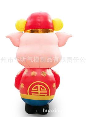 2019年户外广告装饰新年春节充气财神猪气模猪年吉祥物充气金猪