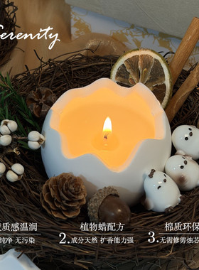 鸟巢香薰蜡烛礼盒摆件持久留香闺蜜可爱生日礼物摆件伴手礼品女生