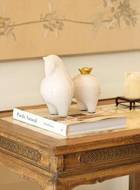 美家 财马驾新中式到招财桌栀面摆件客 厅茶几样板间ZHX家居软装